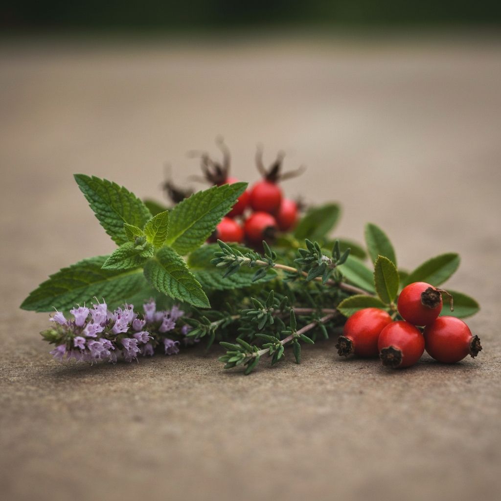Alpine Kräuter und natürliche Pflanzenquellen